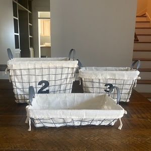 **SOLD** Farmhouse metal baskets